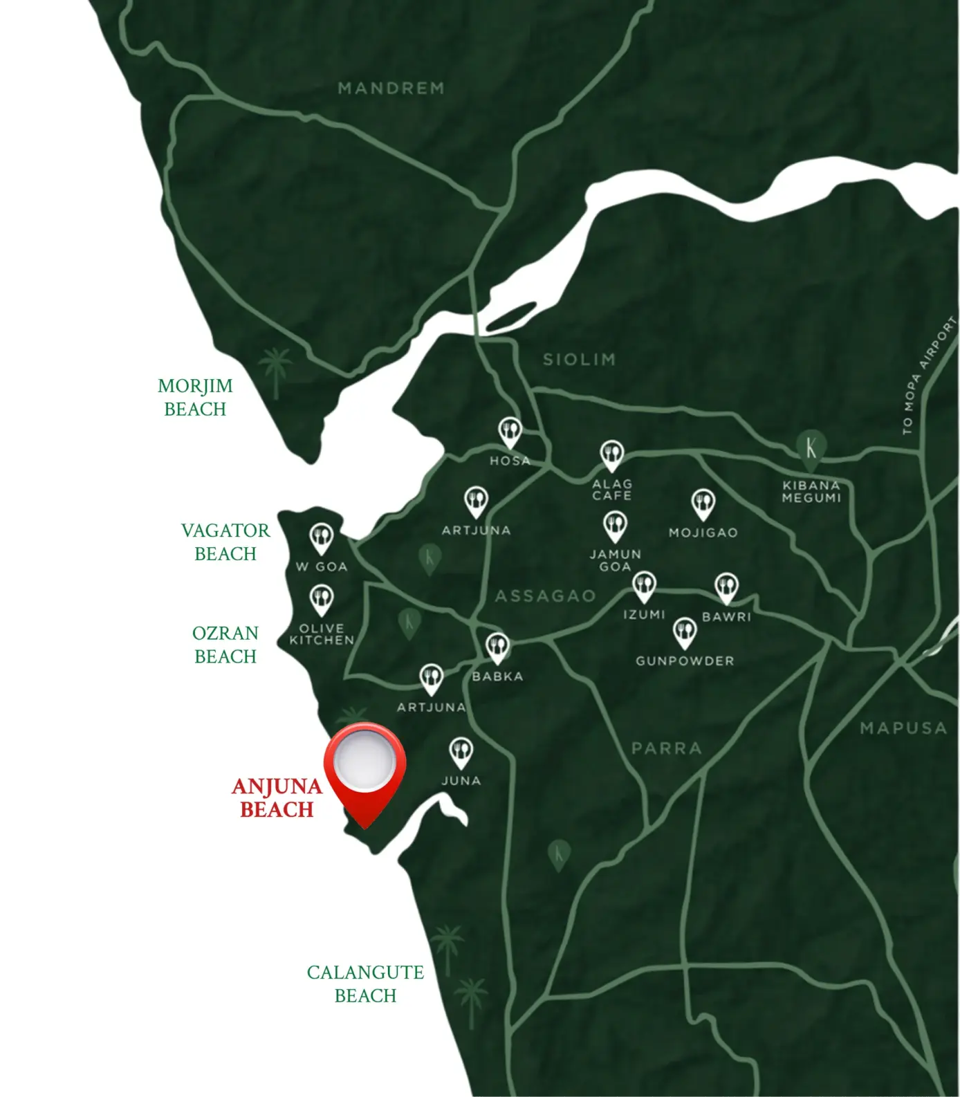 Goa Locations Map