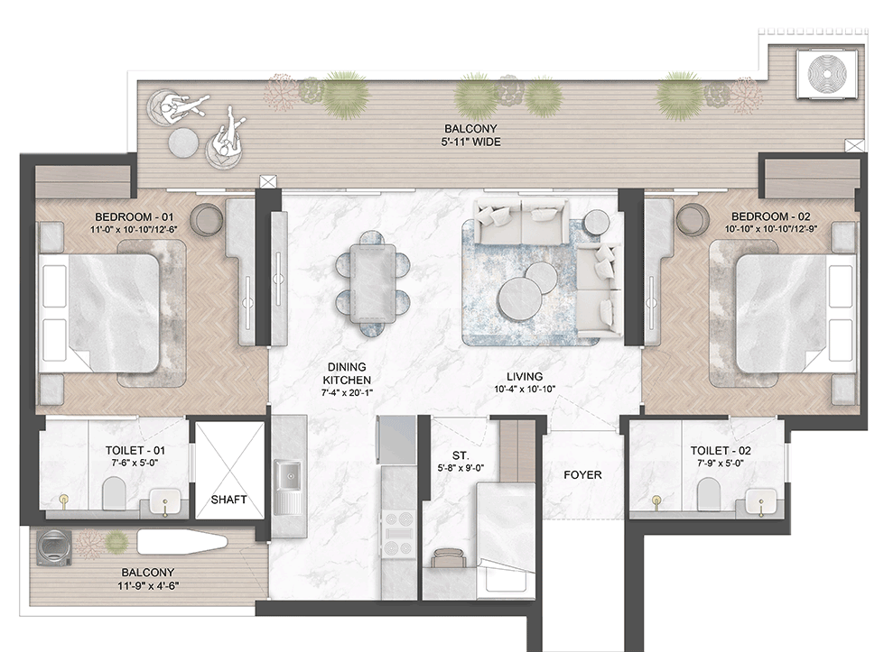 Type A Floor plan layout