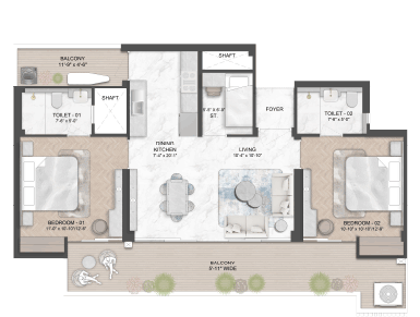 Type B Floor plan layout mobile